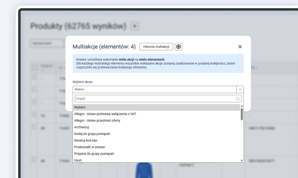 Multiakcje – nowa funkcjonalność w Sellasist
