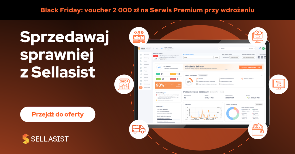 Sellasist to coś więcej niż integrator. To centralny układ nerwowy Twojego e-commerce, który łączy sklepy internetowe, konta na marketplace’ach (Allegro, Amazon, eBay i inne) oraz hurtownie w jeden panel.