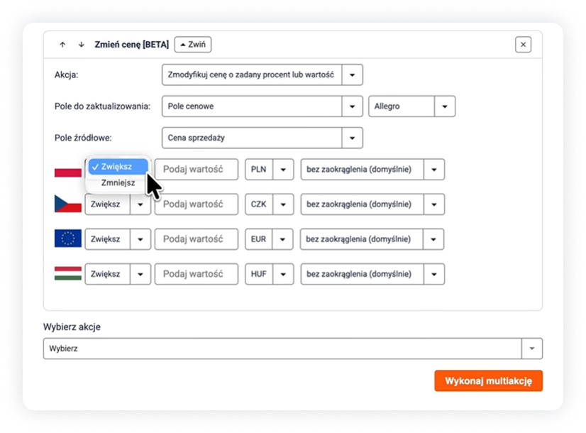 Ustaw konkretną wartość