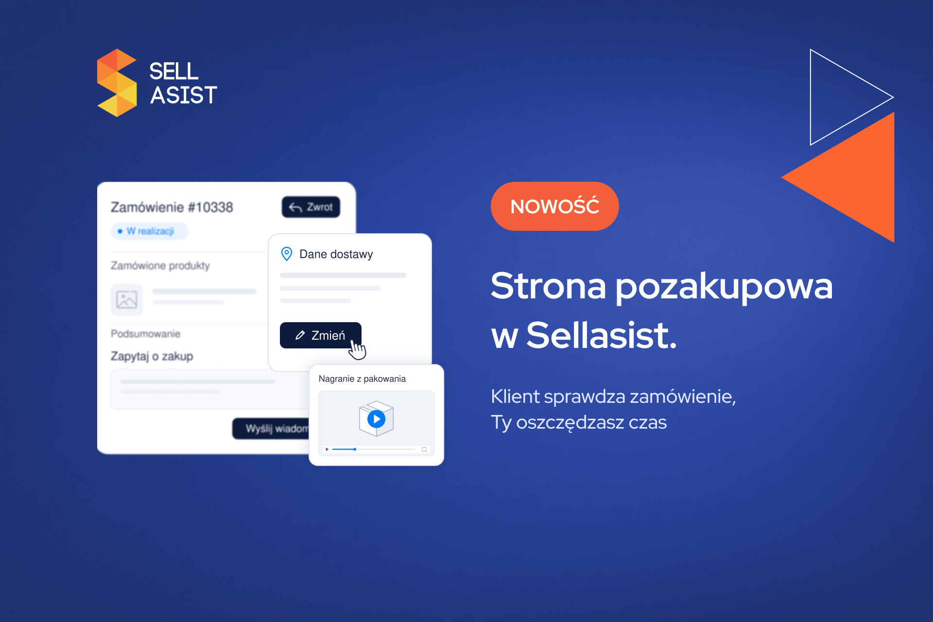 Strona pozakupowa w Sellasist. Klient sprawdza zamówienie, Ty oszczędzasz czas